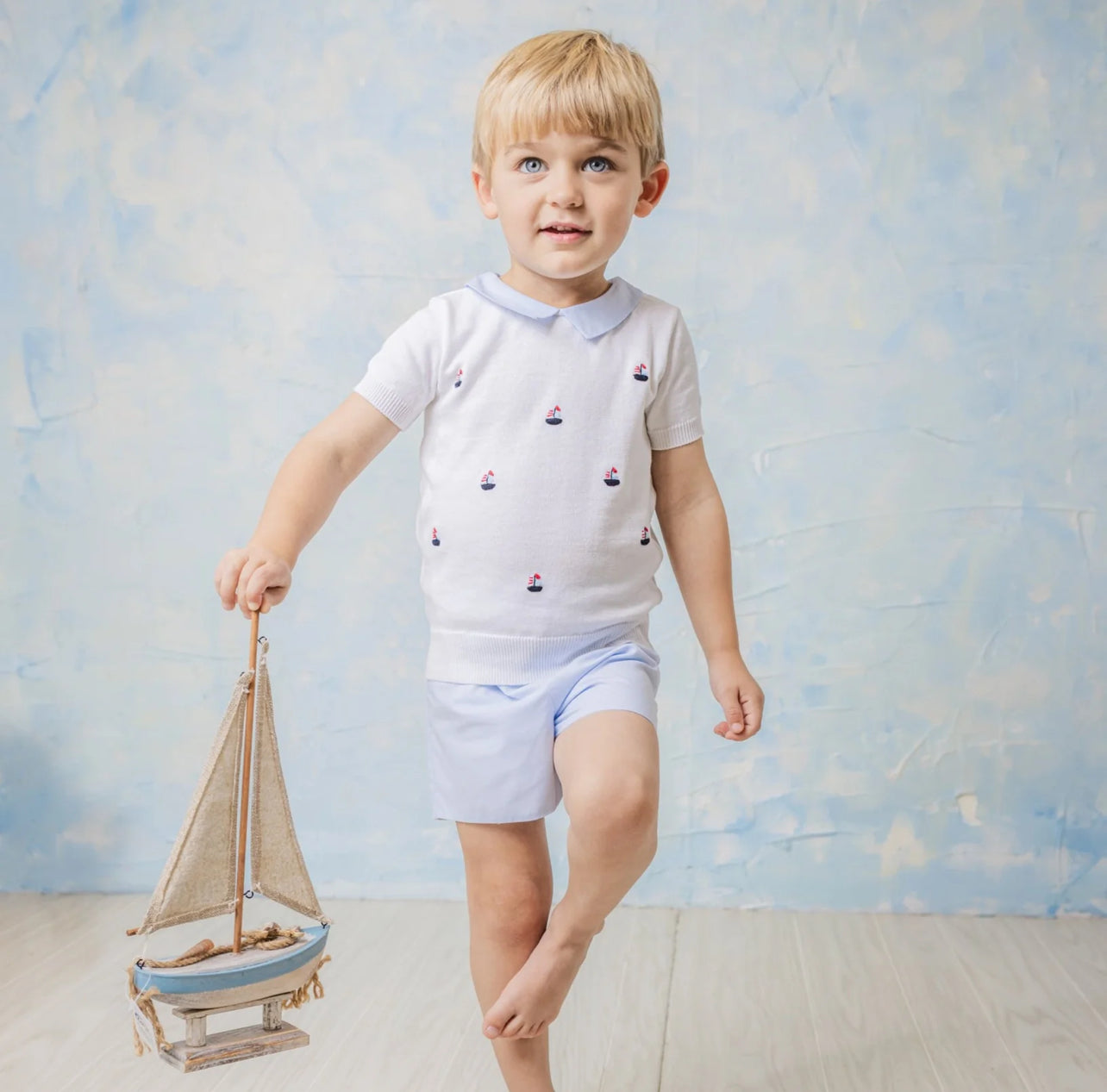 Boys Sailboat Sweater Set