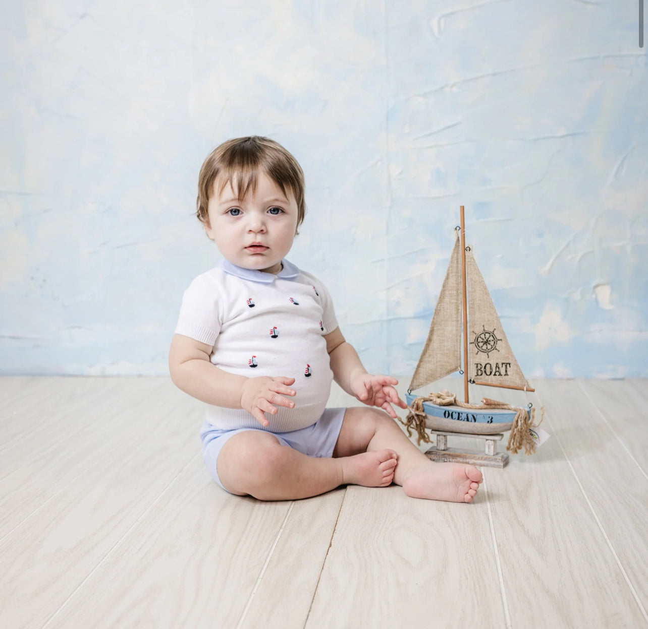 Boys Sailboat Sweater Set