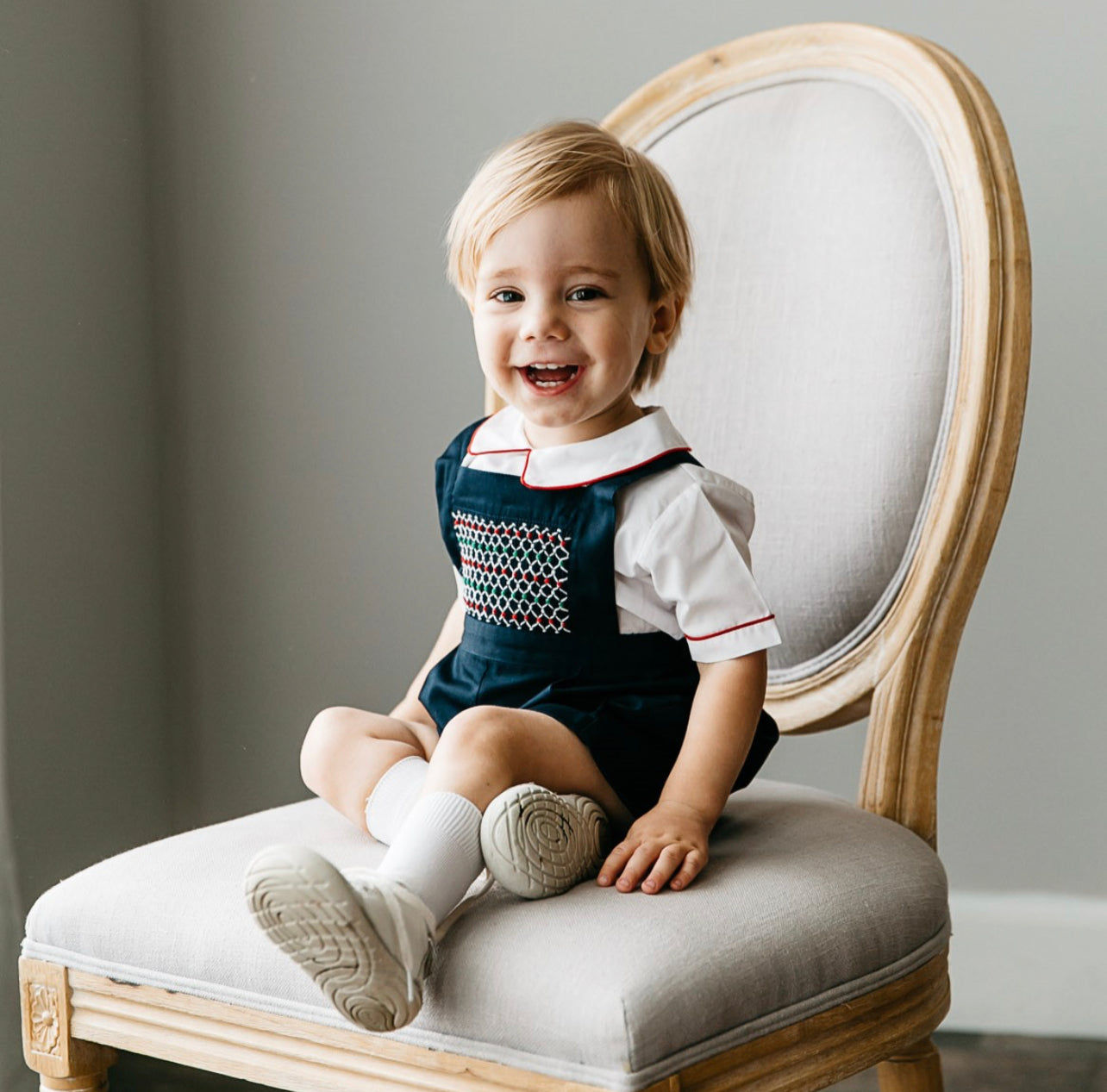 Multi-Colored Smocked Bib Overall