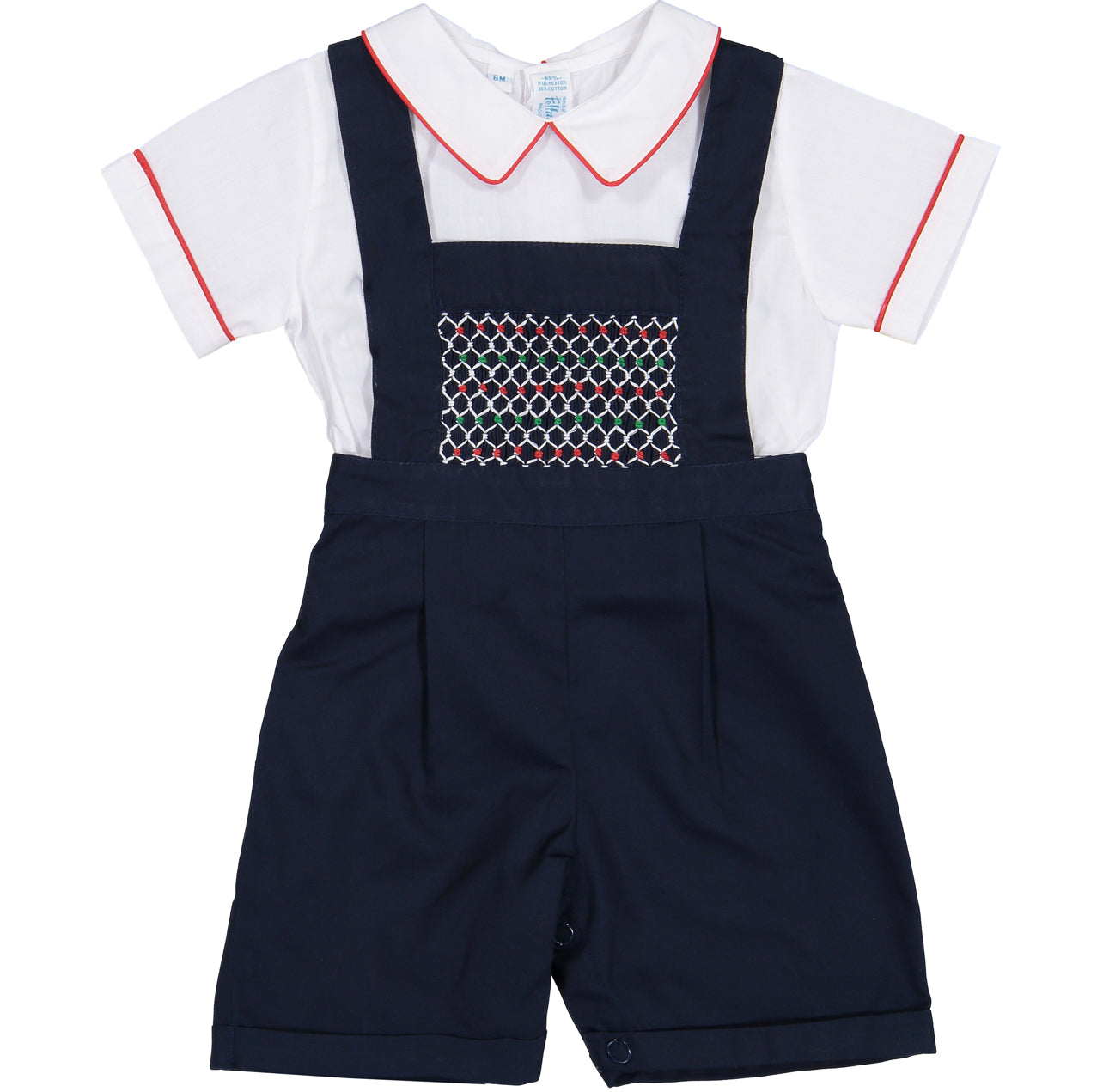 Multi-Colored Smocked Bib Overall