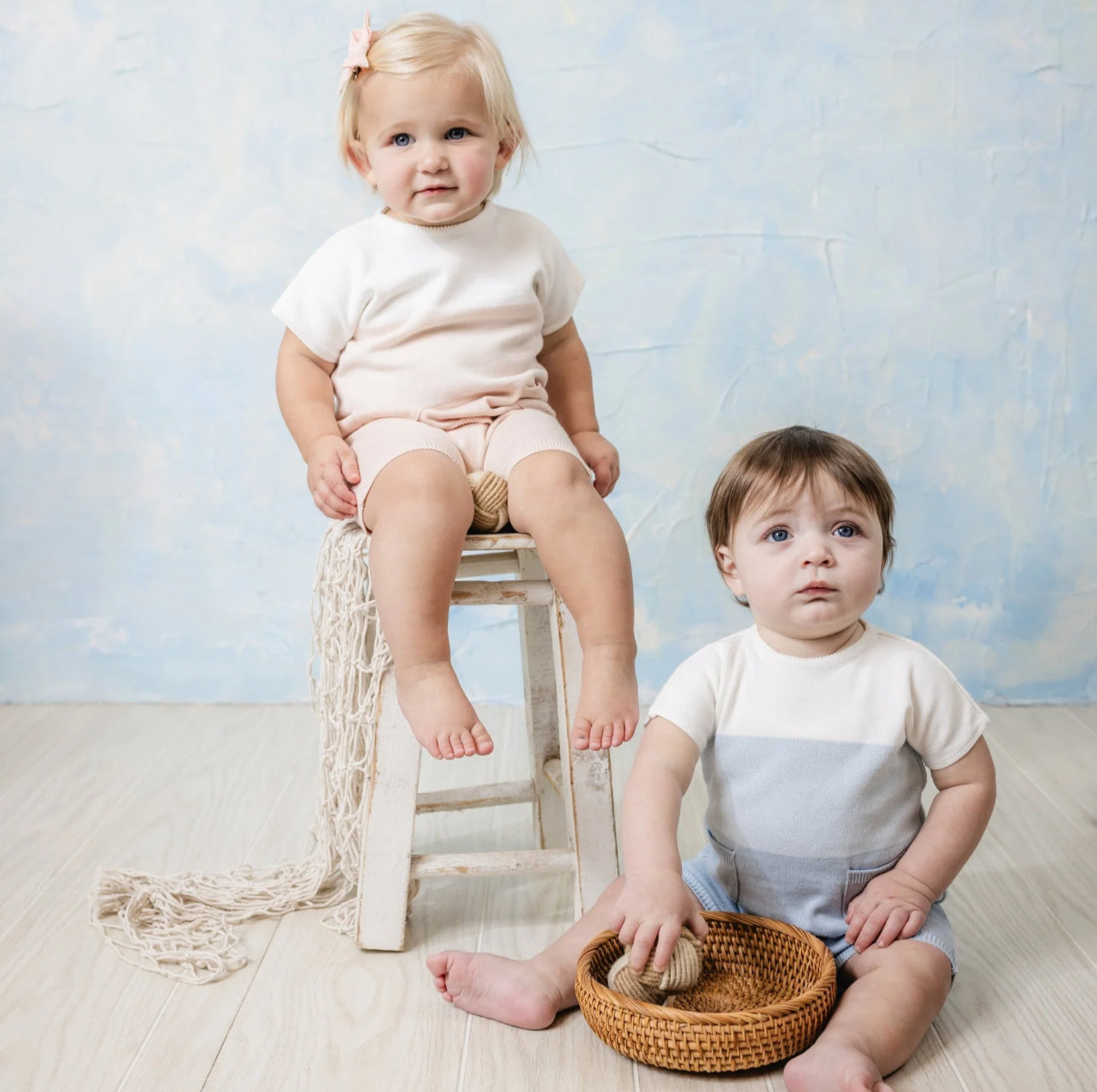 Ombre Knit Set blue