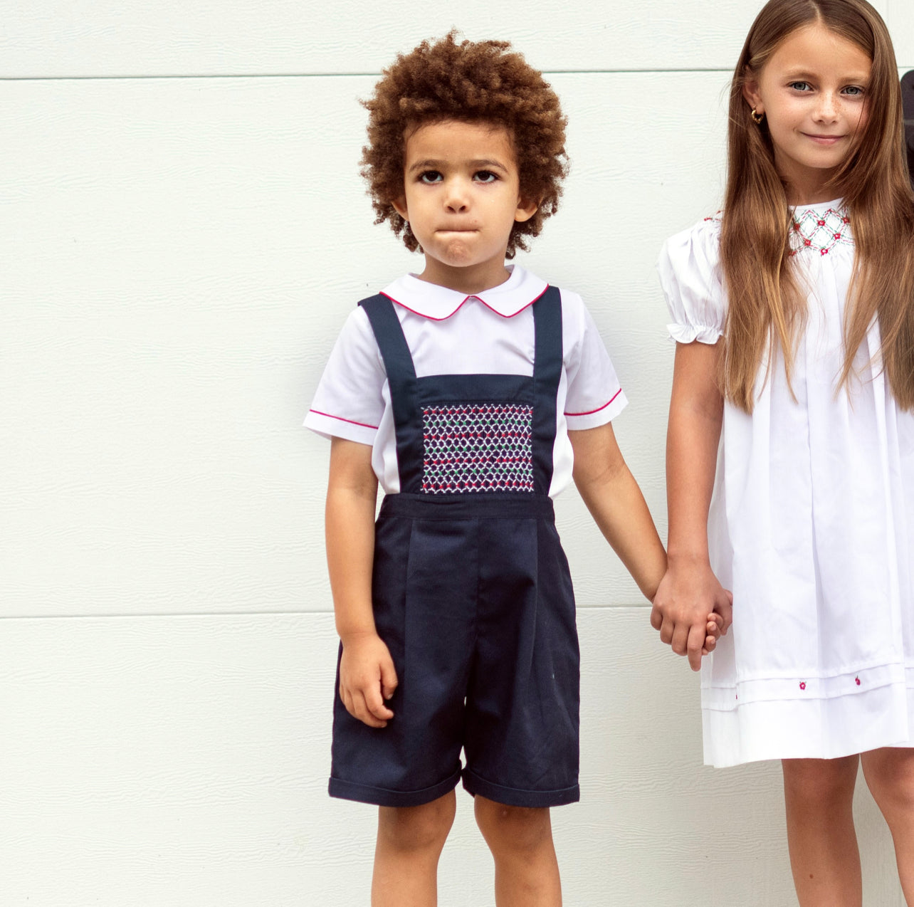 Multi-Colored Smocked Bib Overall