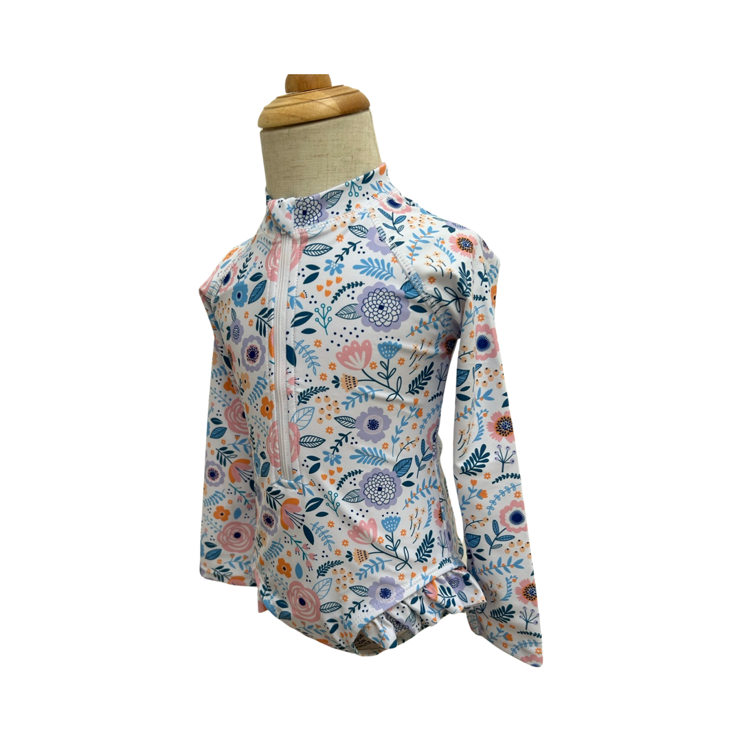 Blooming rashguard one piece