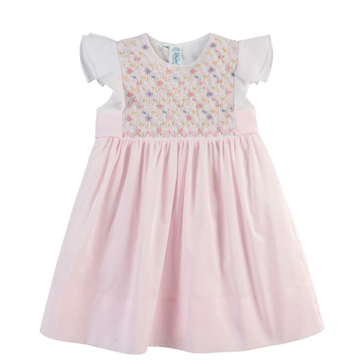 Girls Floral Hand Smocked Dress