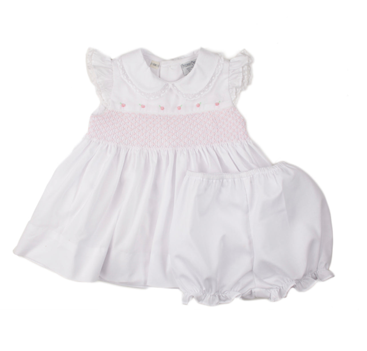 Smocked Lace Fly Sleeve (blanco)
