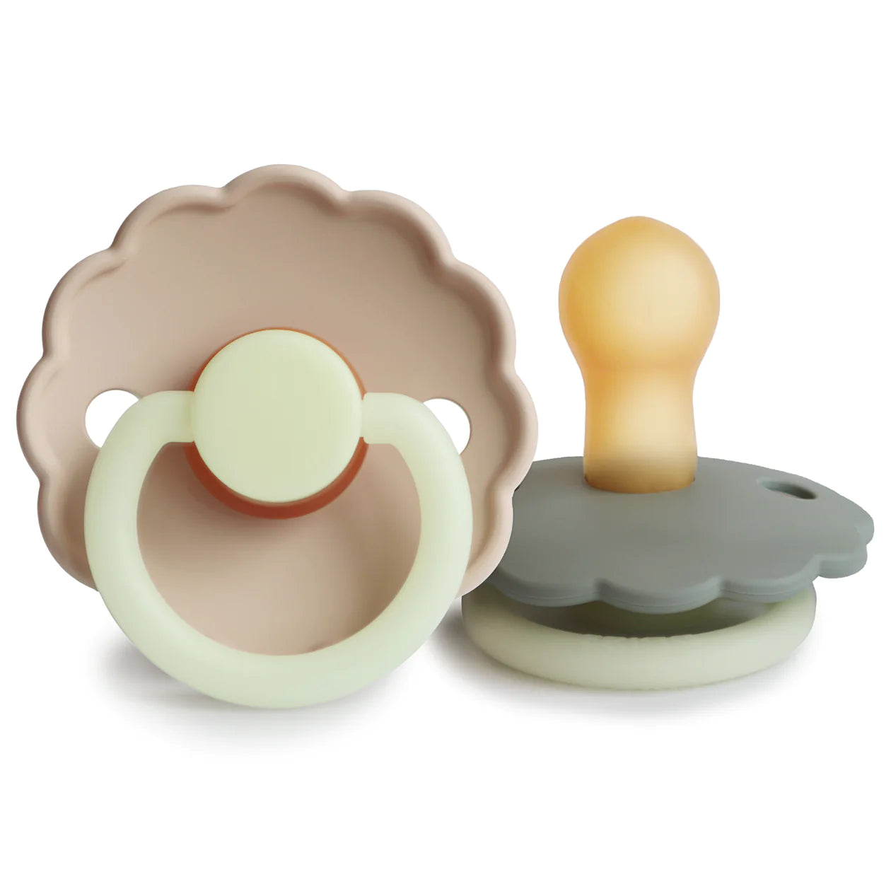 Frigg Daisy Night Natural Rubber Baby Pacifier (Portobello / Croissant)