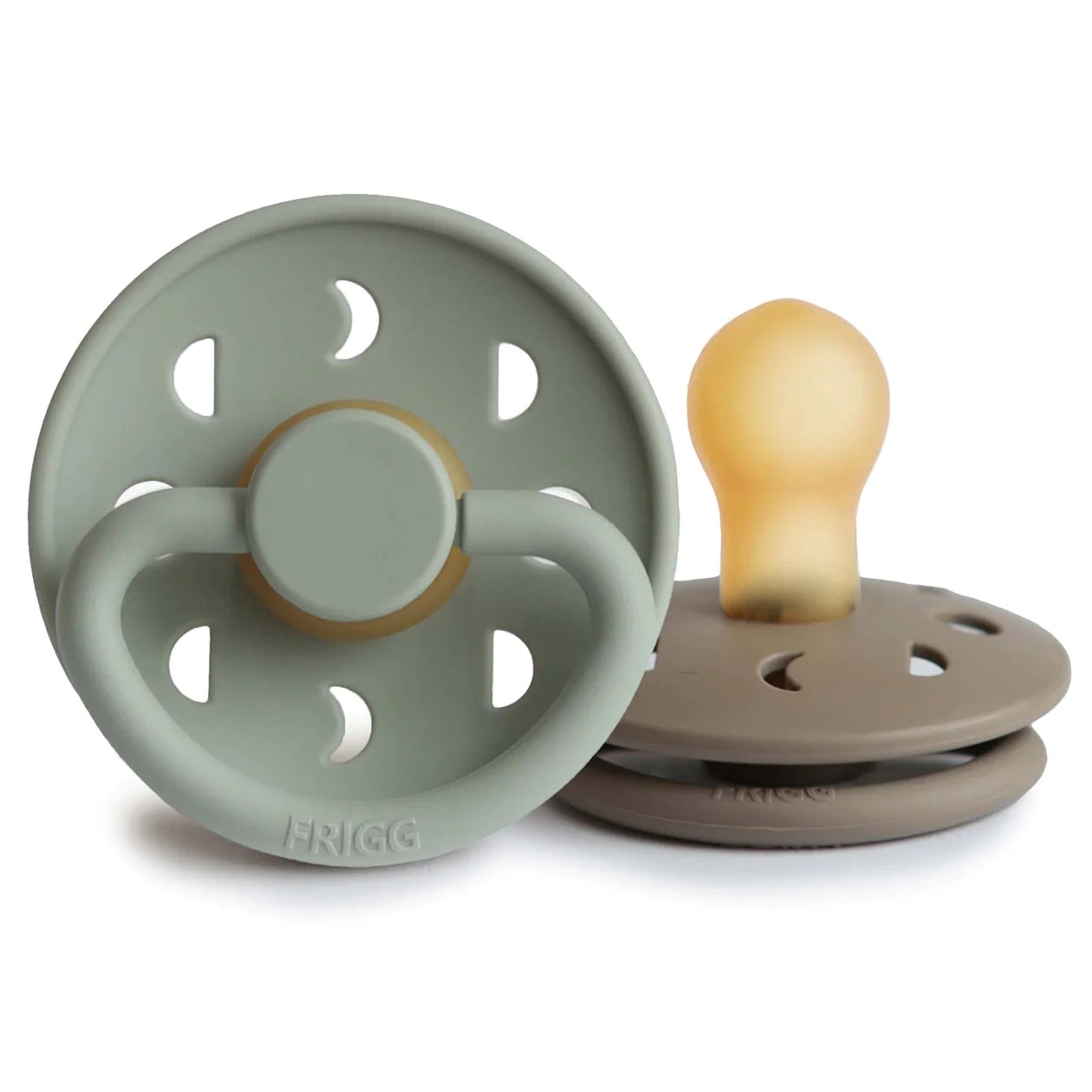Frigg Moon Natural Rubber Baby Pacifier (Sage / Portobello)