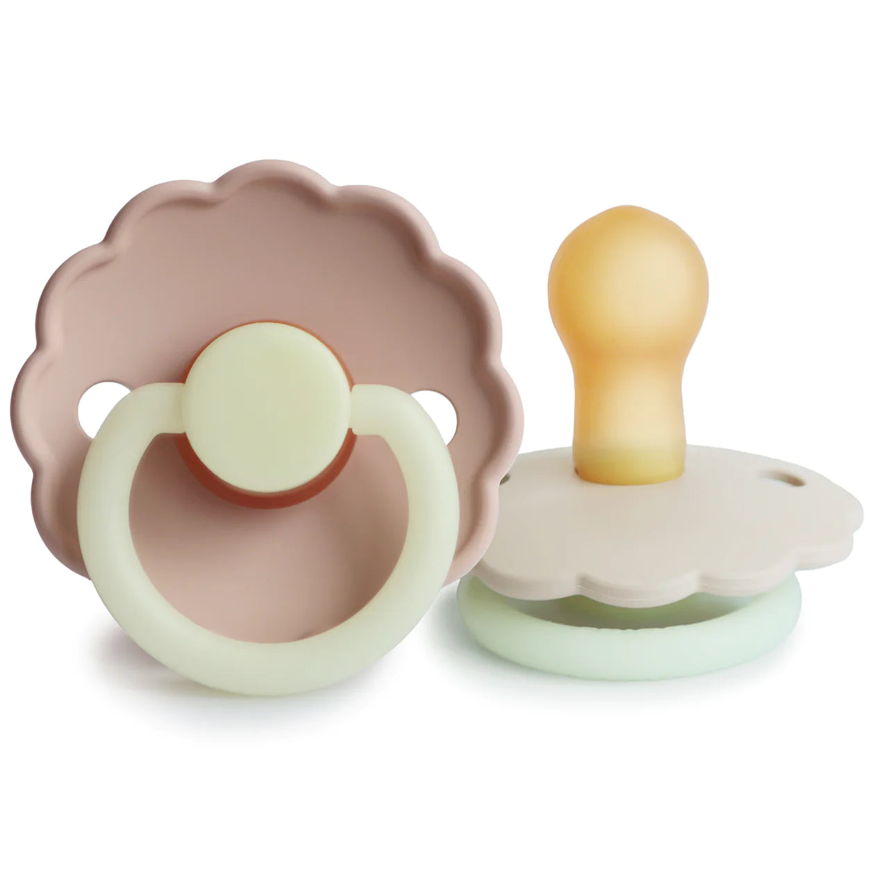 Chupones Frigg Daisy Night natural rubber baby pacifier (blush / cream)
