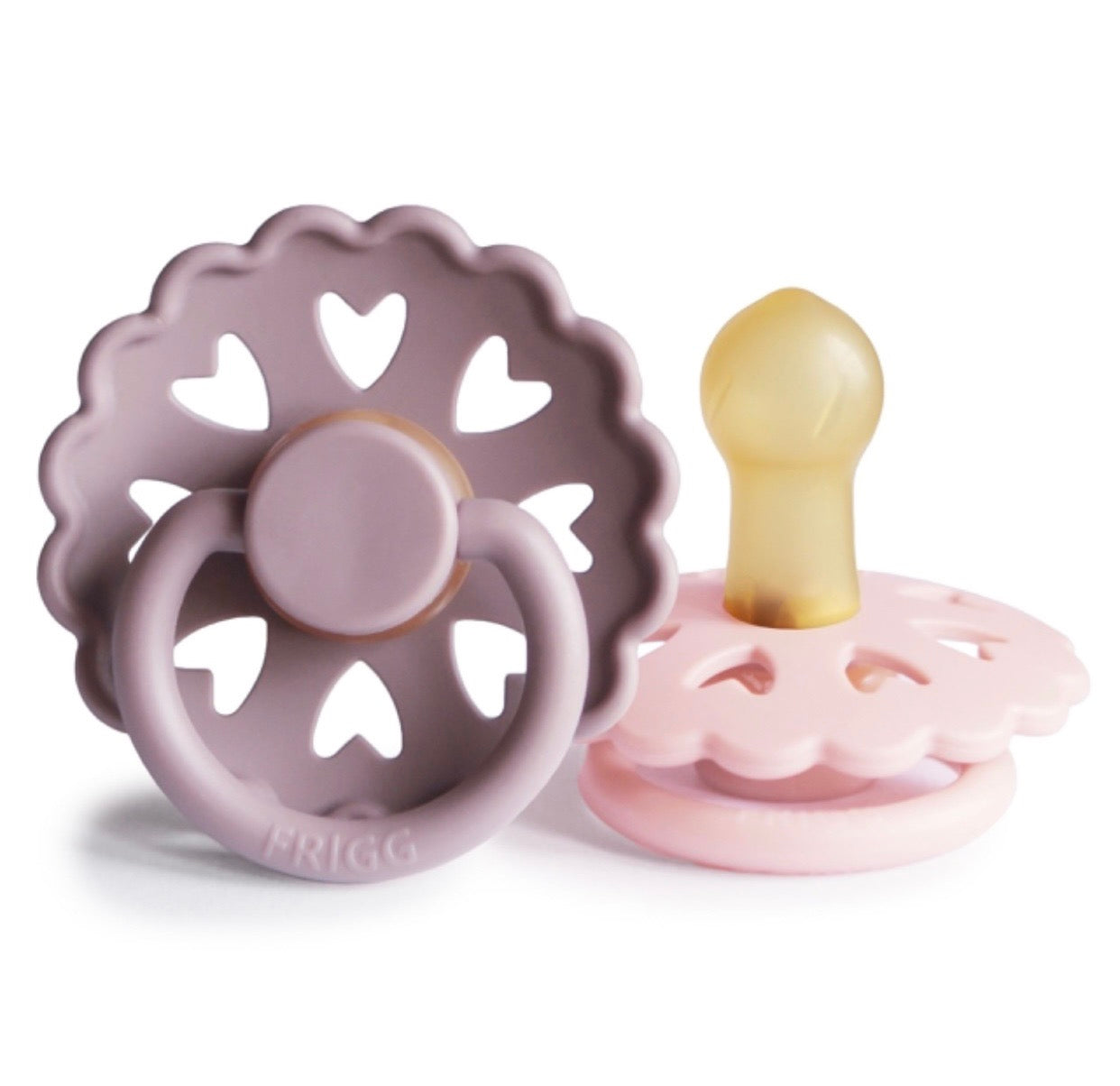 Frigg andersen natural rubber baby pacifier (twilight mauve / white lilac)