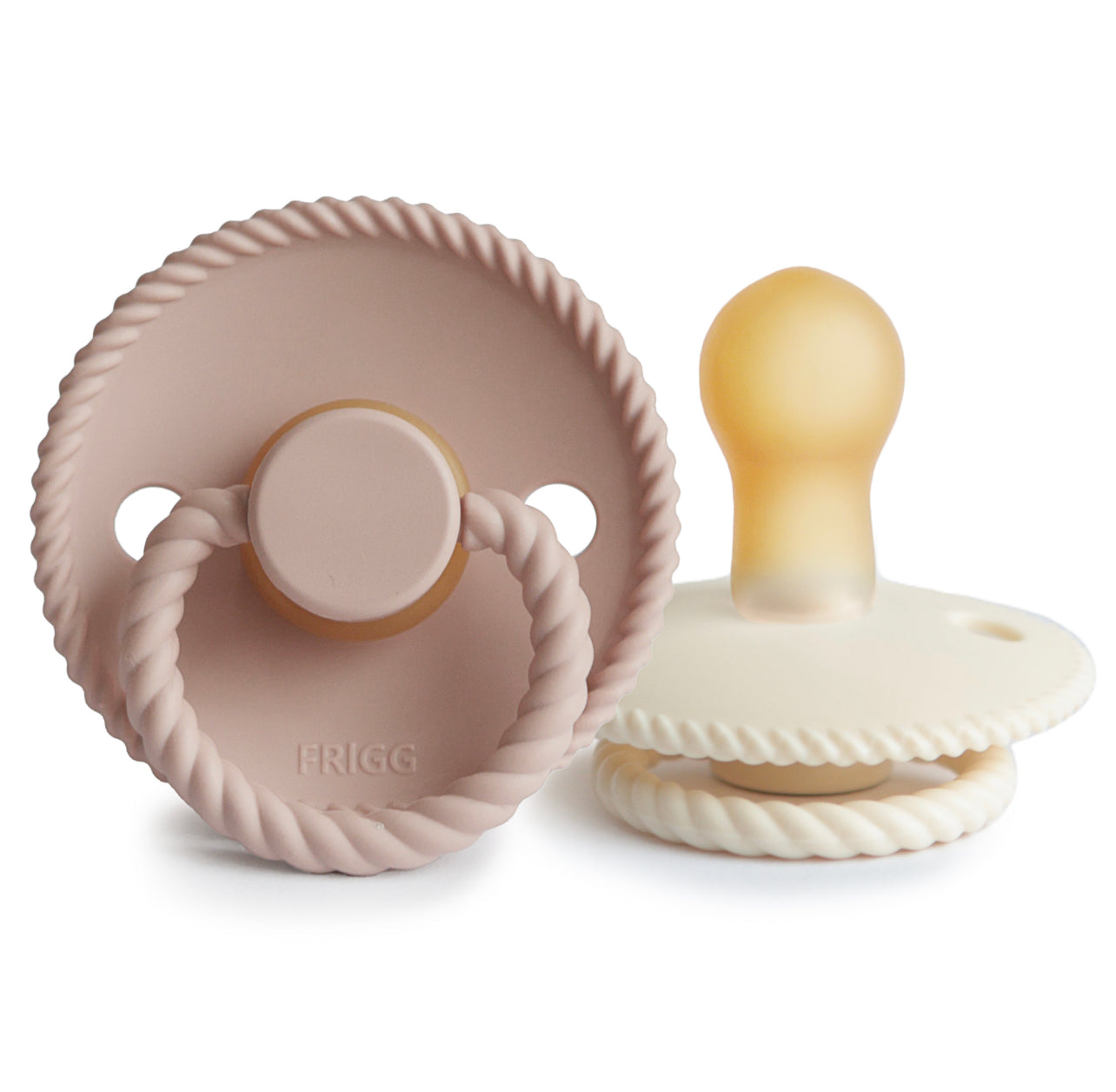 Frigg Rope Natural Rubber Baby Pacifier (Blush / Cream)