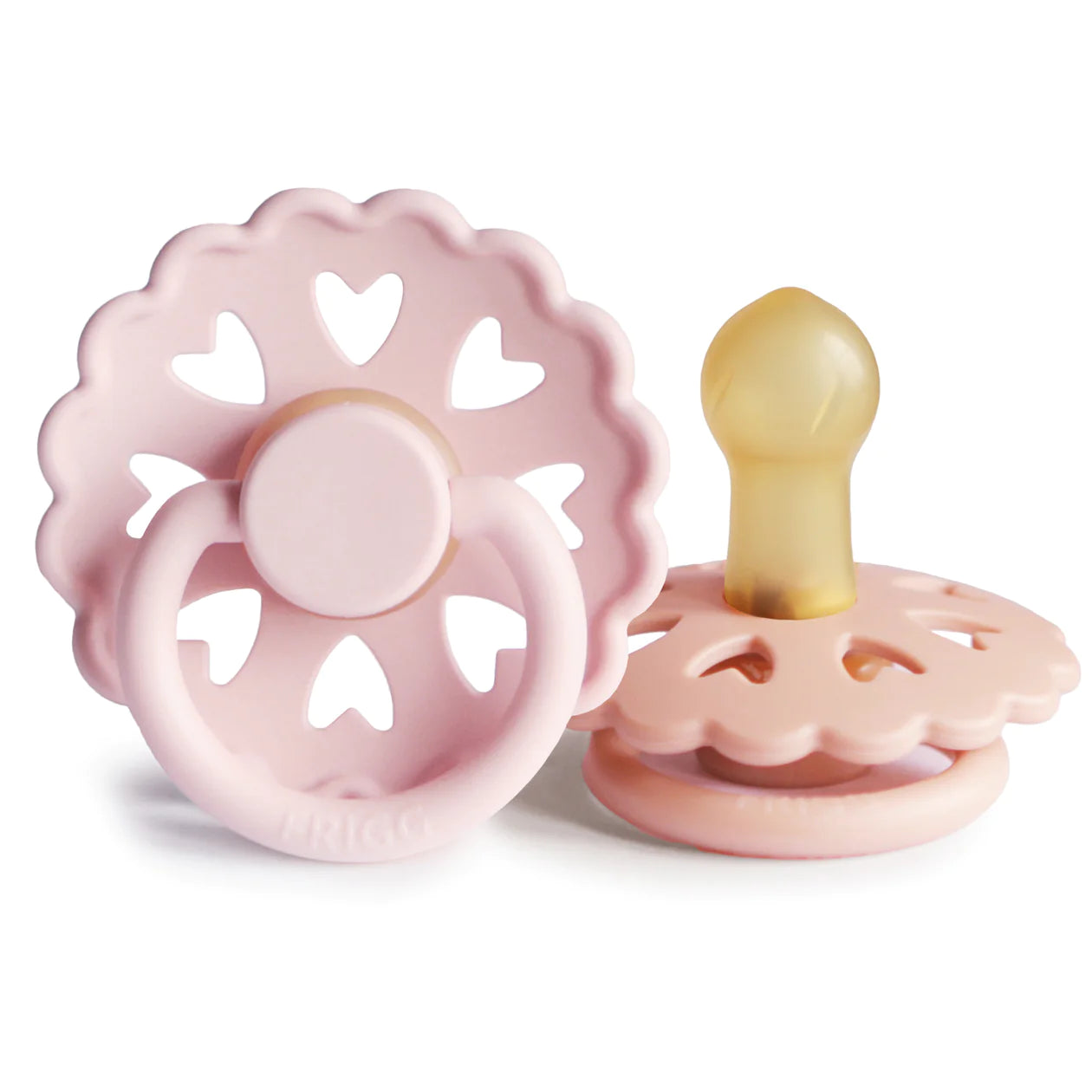 Frigg andersen natural rubber baby pacifier (white lilac / pretty in peach)