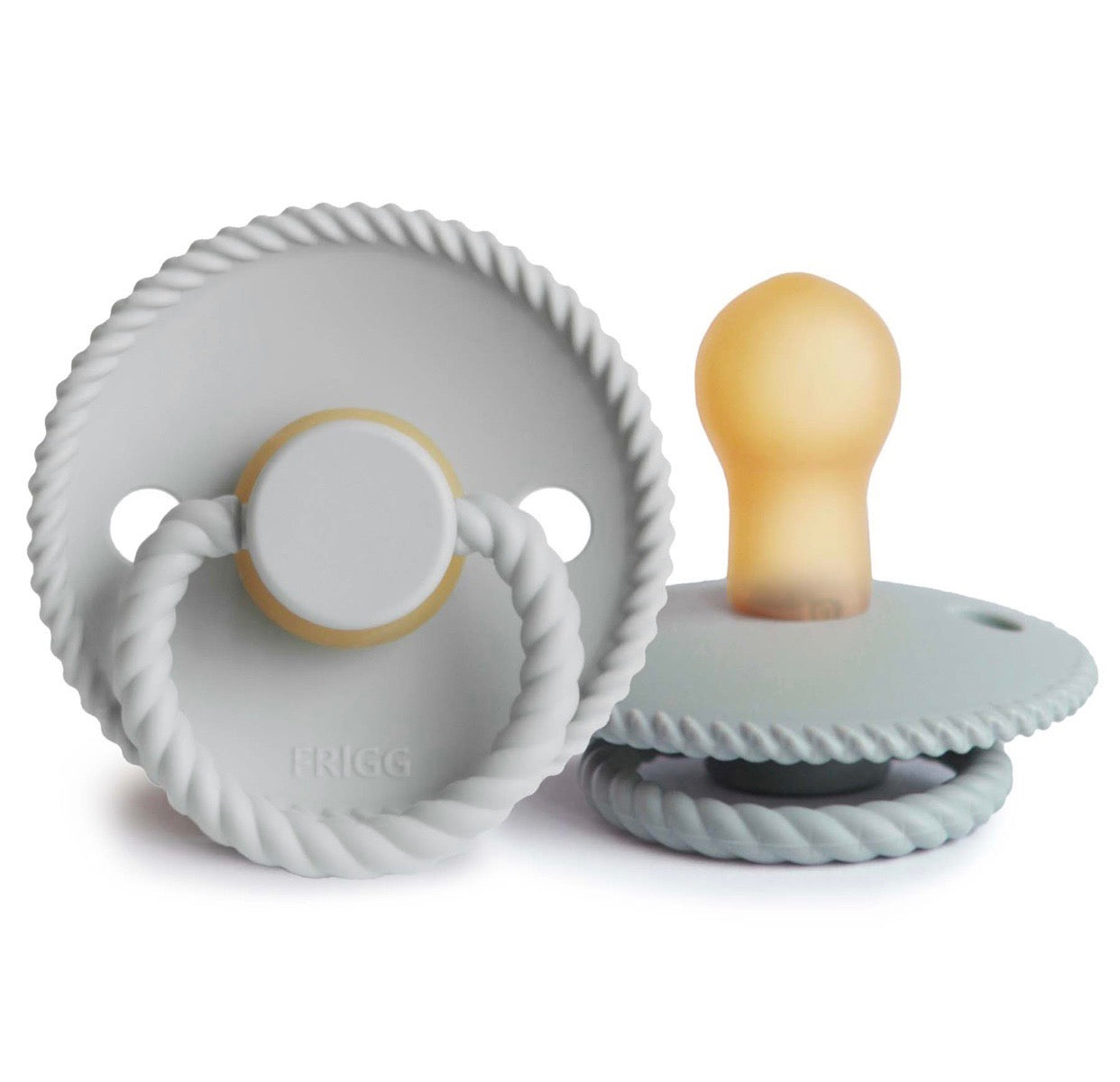 Frigg Rope Natural Rubber Baby Pacifier (Silver Gray / French Gray)