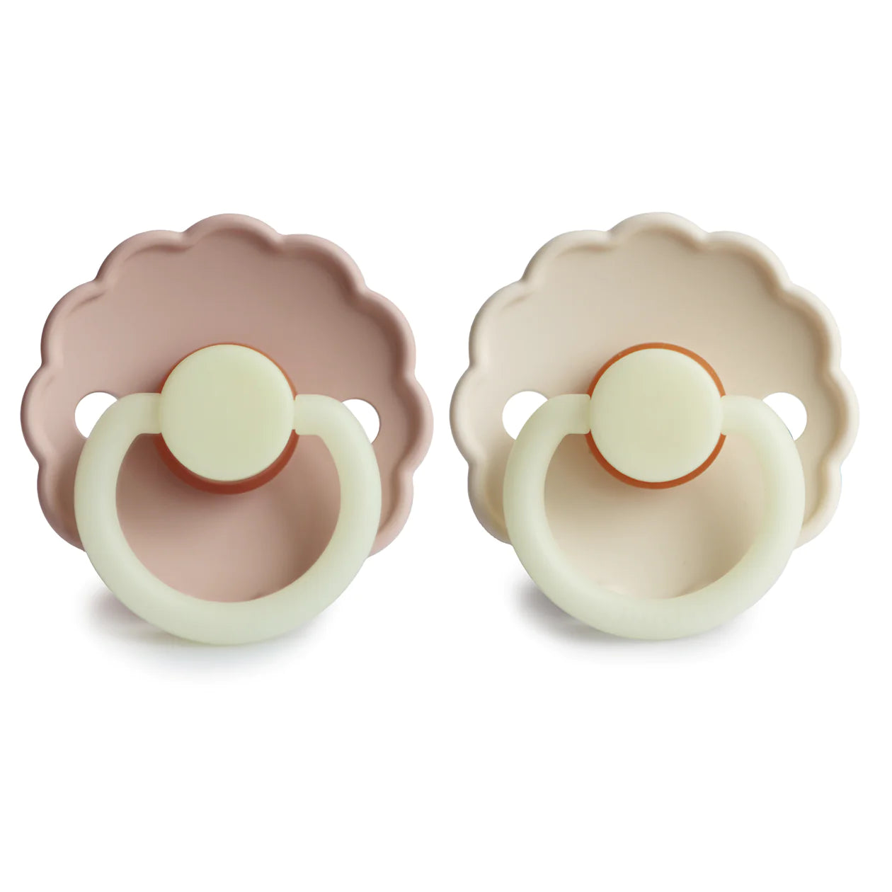 Chupones Frigg Daisy Night natural rubber baby pacifier (blush / cream)