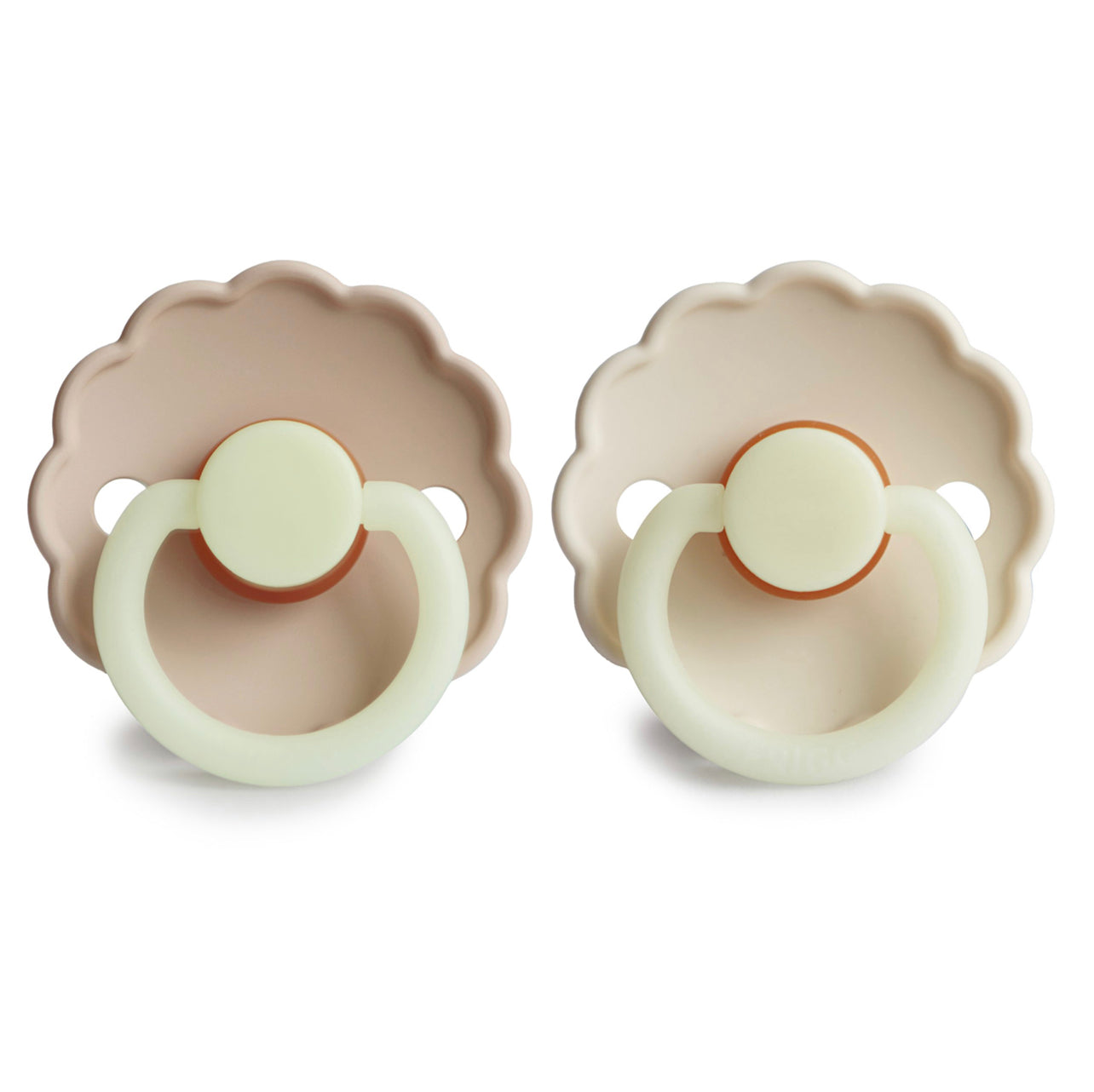 Chupones Frigg Daisy Night natural rubber baby pacifier (croissant / cream)