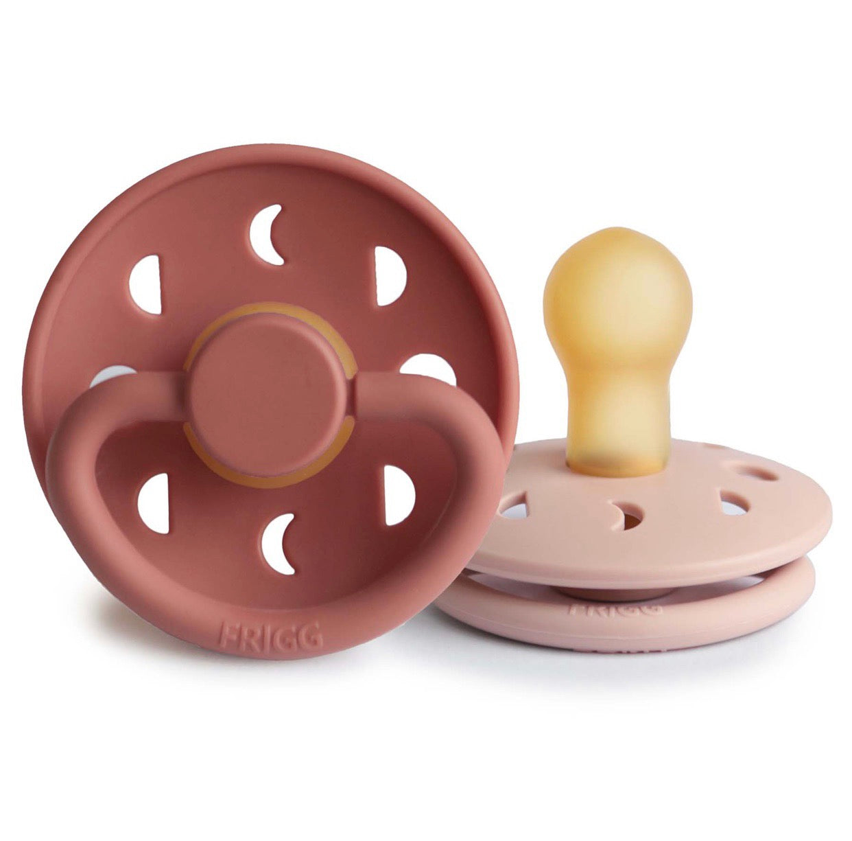 Frigg Moon Natural Rubber Baby Pacifier (Blush / Powder Blush)