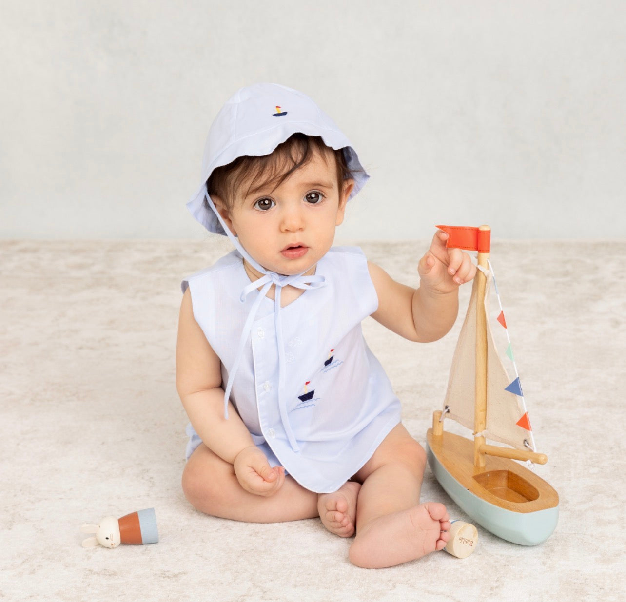 Blue Nautical Sailboat Diaper Set