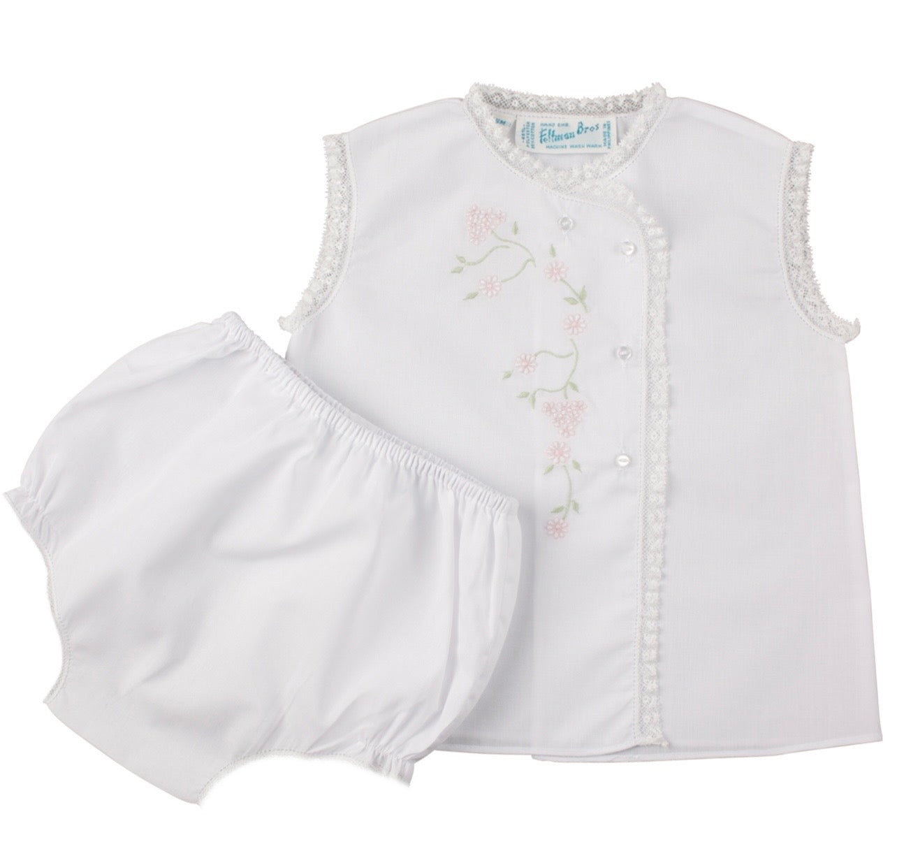 Girls Floral Lace Diaper Set