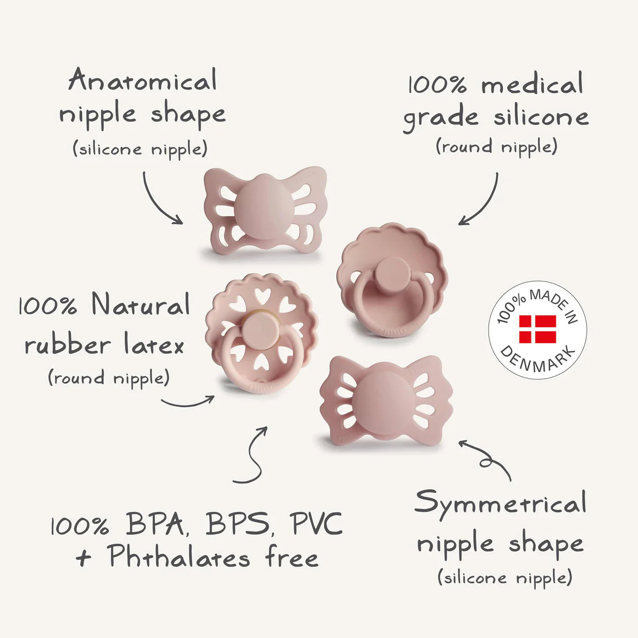 FRIGG Baby's First Pacifier Moonlight Sailing (Powder Blue) 4-Pack