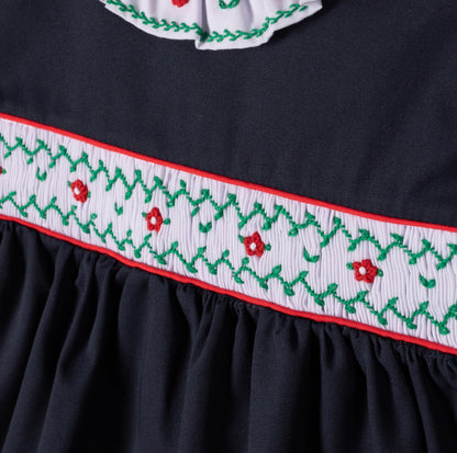 Navy Smocked Holiday Dress Kiki & Olive Navy Smocked Holiday Dress Kiki & Olive