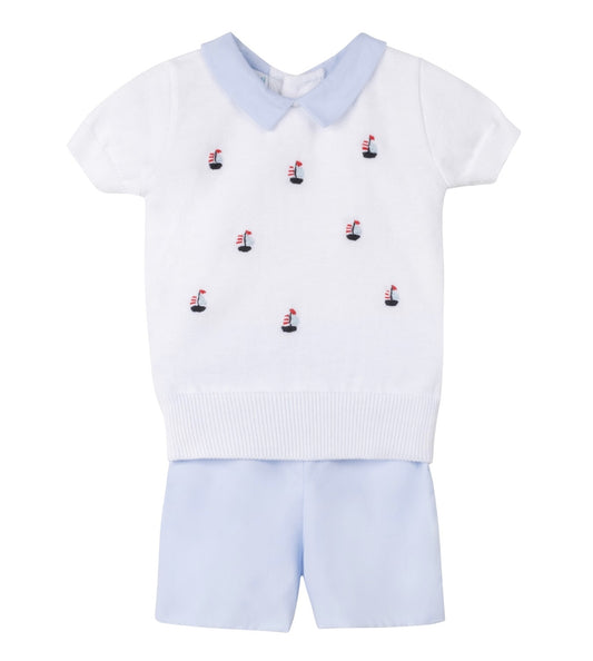 Boys Sailboat Sweater Set