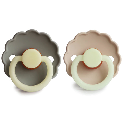 Frigg Daisy Night Natural Rubber Baby Pacifier (Portobello / Croissant)