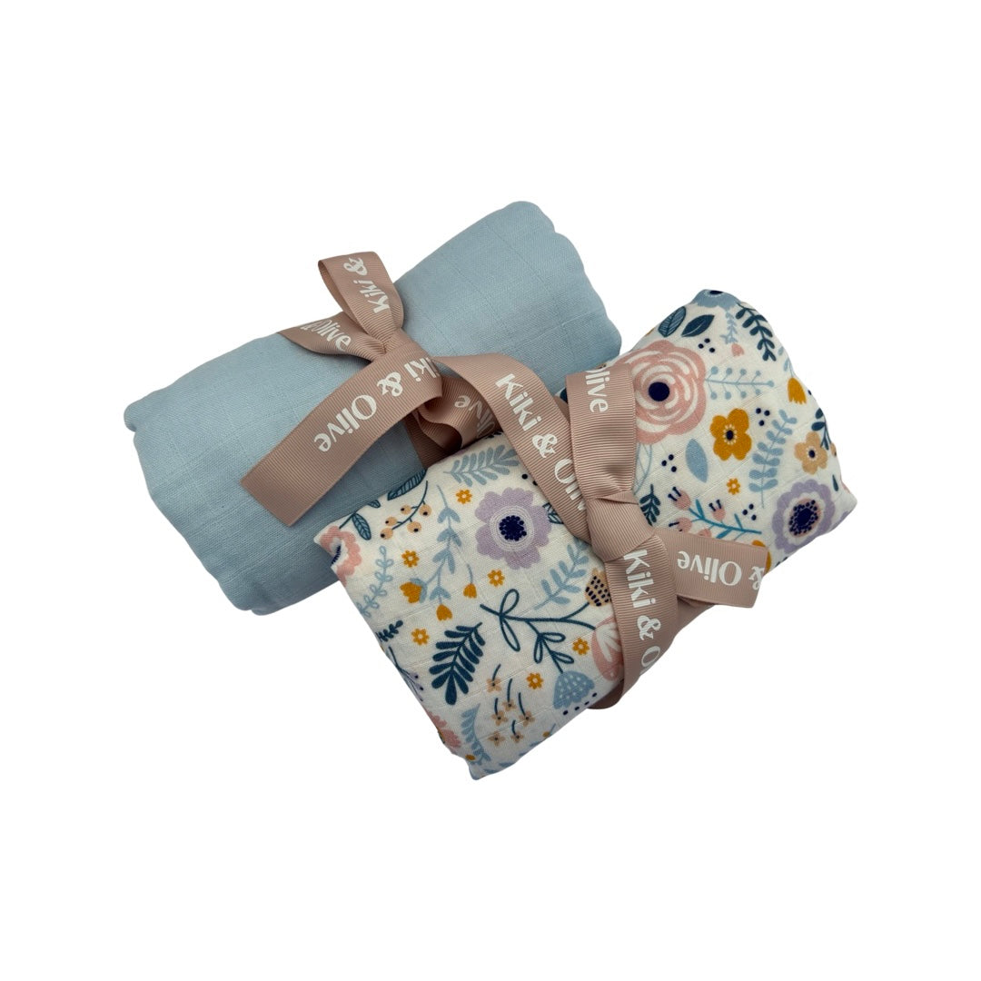 Blooming spring muslin swaddle