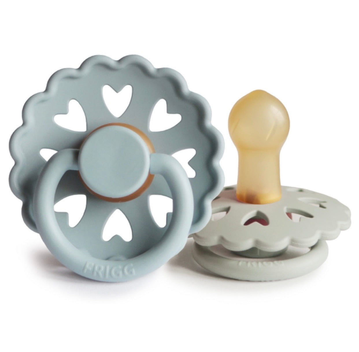 Frigg andersen natural rubber baby pacifier (stone blue / willow gray)