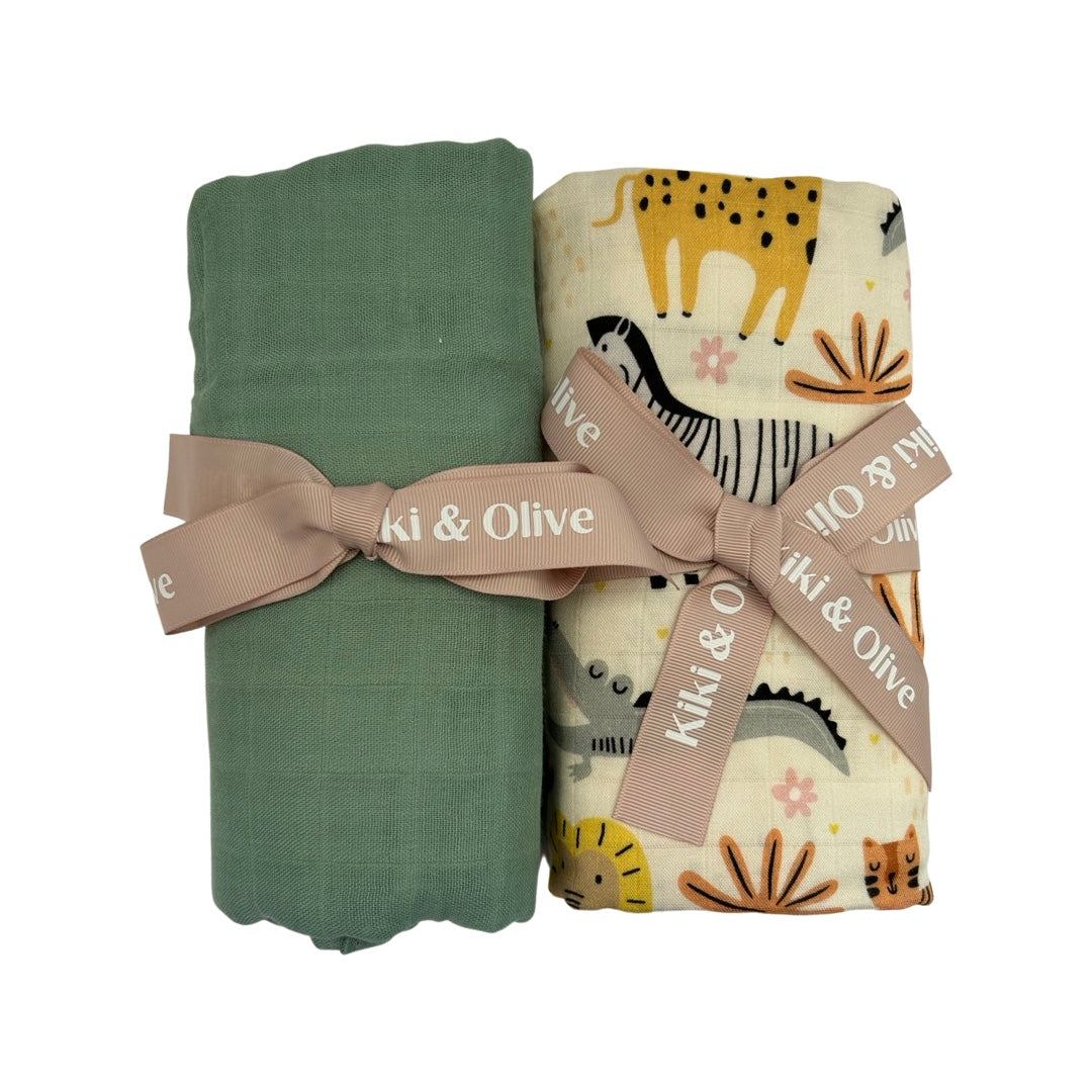 Jungle muslin swaddle