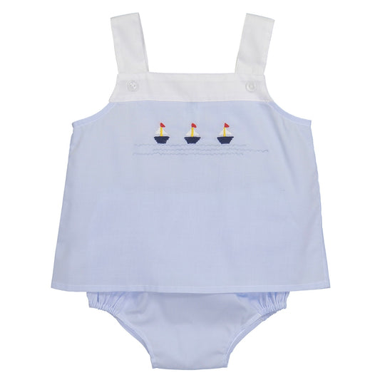 Sailboat Buttoned Diaper Set