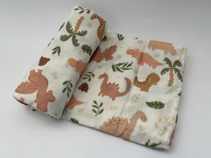 Dino Muslin Swaddle