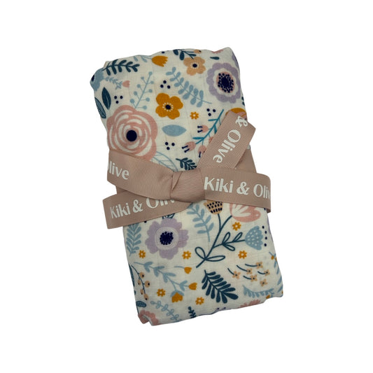 Blooming spring muslin swaddle