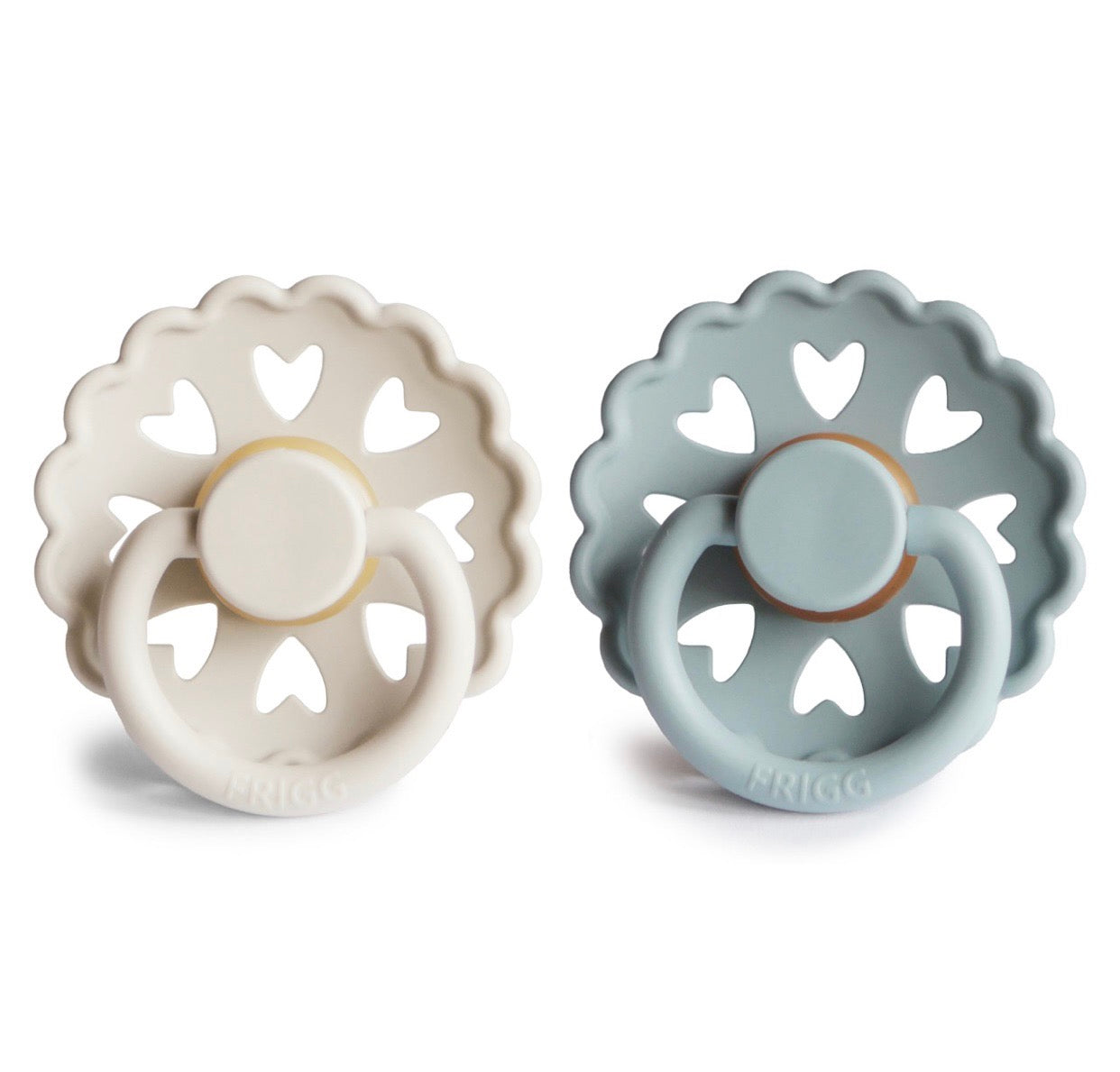 Frigg andersen natural rubber baby pacifier (cream / stone blue)