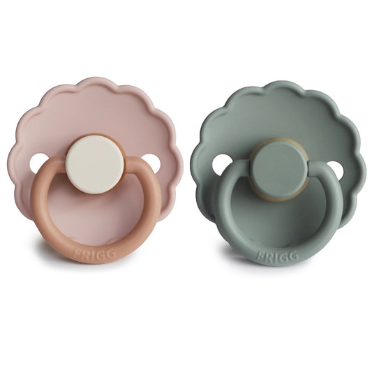 Frigg daisy natural rubber baby pacifier (biscuit/lily pad) 2-pack