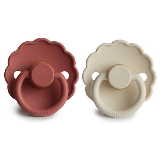 Frigg daisy natural rubber baby pacifier (baked clay/cream)