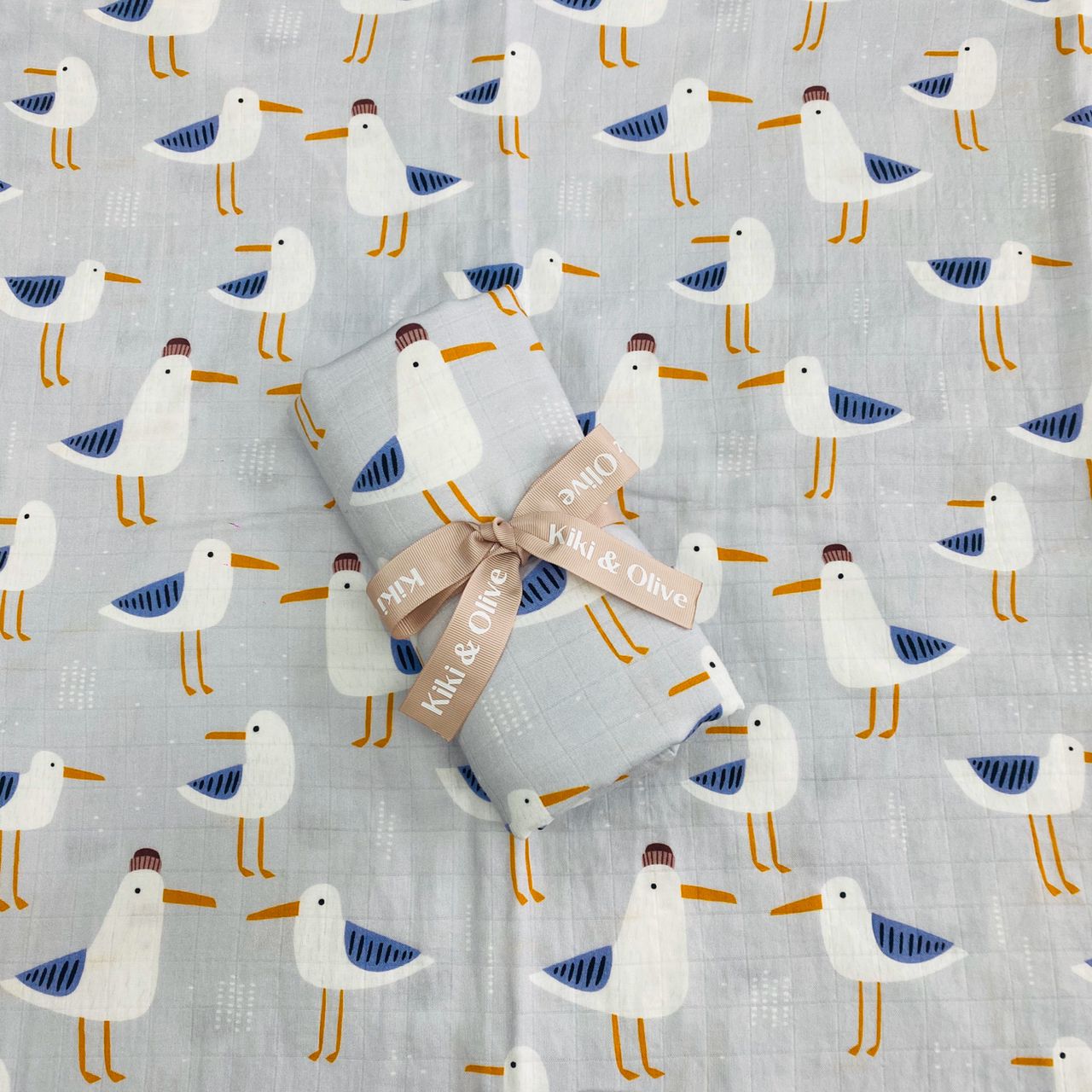 Seagull muslin swaddle