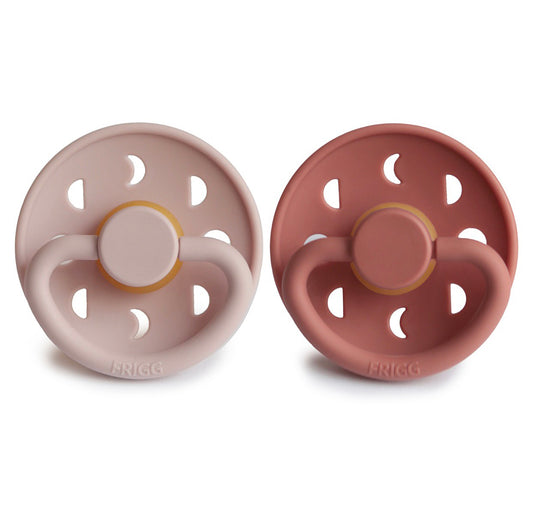 Frigg Moon Natural Rubber Baby Pacifier (Blush / Powder Blush)