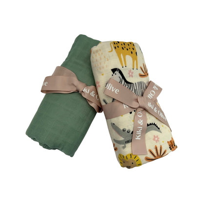 Jungle muslin swaddle