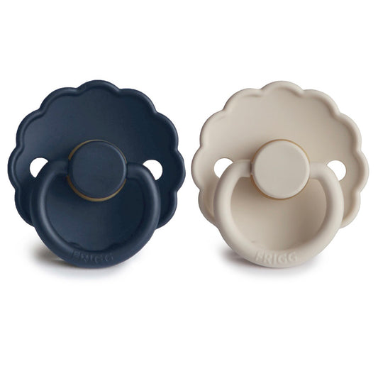 Frigg daisy natural rubber baby pacifier (dark navy/sandstone) 2-pack