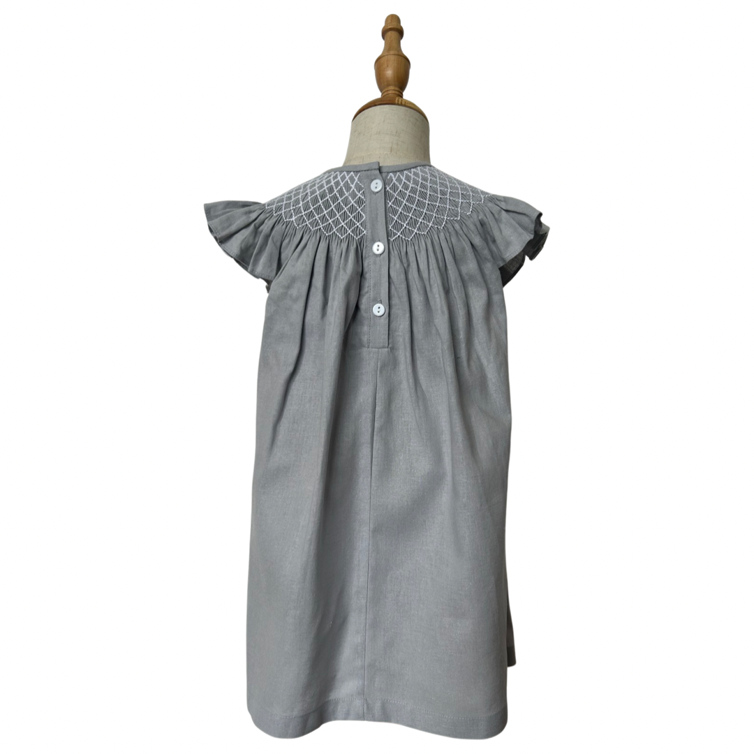 Gray linen dress