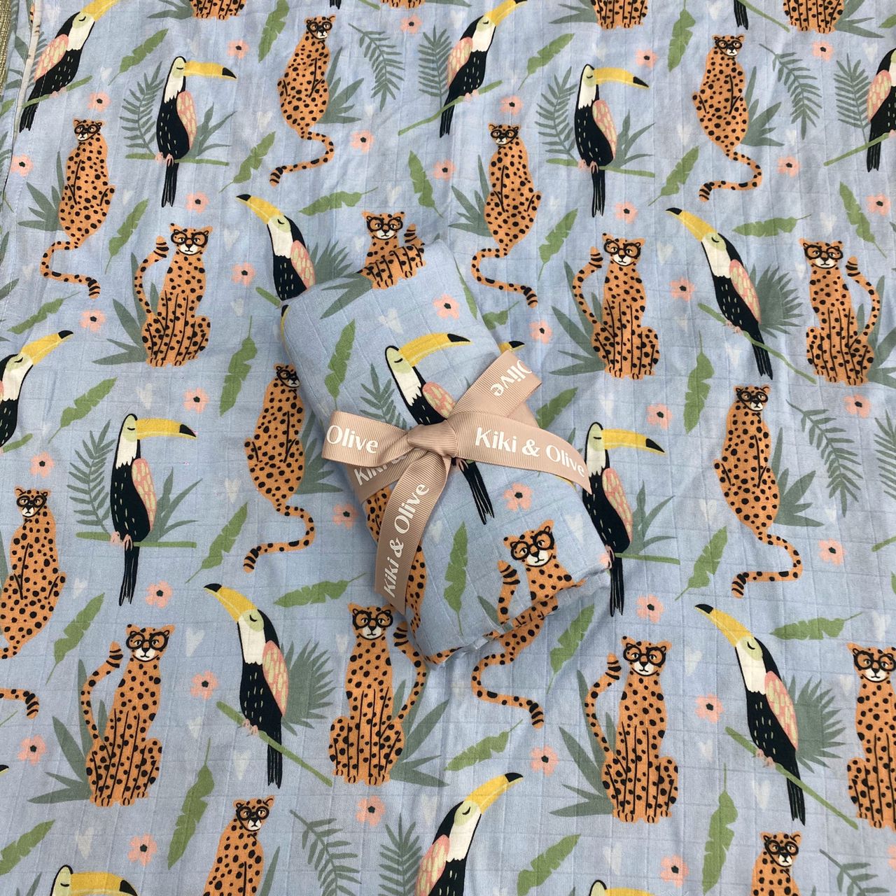 Tropical muslin swaddle