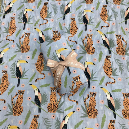 Tropical muslin swaddle