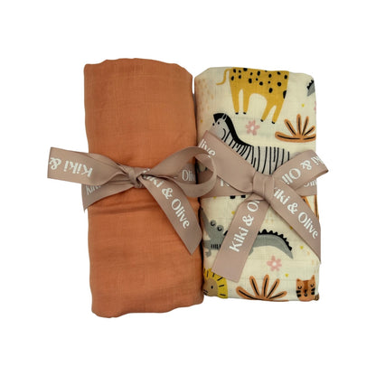 Jungle muslin swaddle